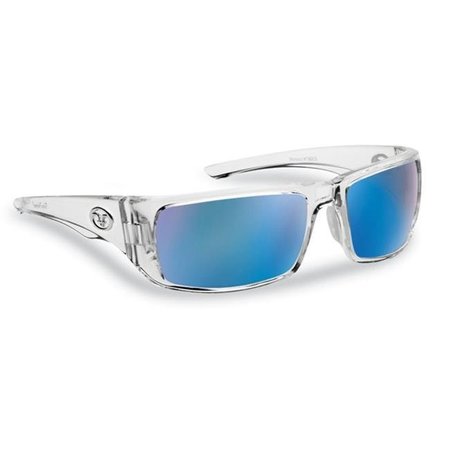 FLYING FISHERMAN Flying Fisherman 7382CSB Morocco Polarized Sunglassses; Crystal Frames With Smoke-Blue Mirror Lenses 7382CSB